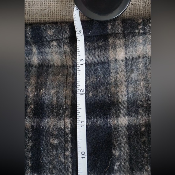Free People Wool Plaid Knit Zip Mini Skirt A-Line Flare Brown Black XS - Picture 7 of 9